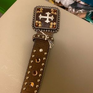 Brown with cross Nocona belt size small